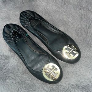 Tory Burch Flats with Gold Emblem
